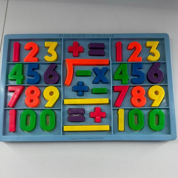 Vintage 70s Fisher Price # 673 # 674 MAGNETIC ALPHABET & NUMBER Boards (READ) - Picture 3 of 8